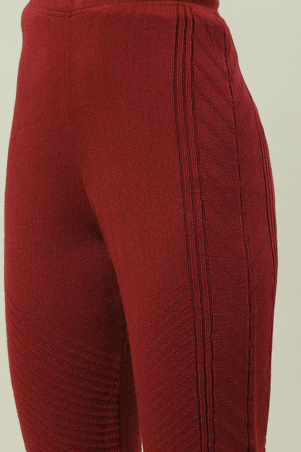 Maroon Acrylic Jeggings image number 1