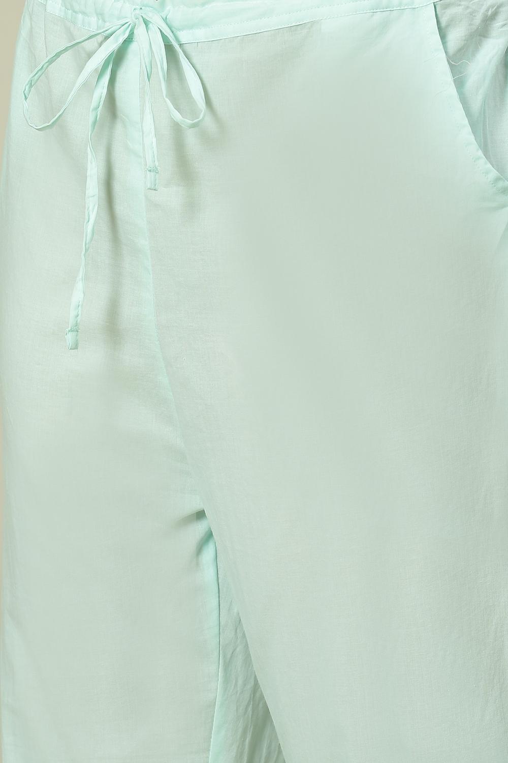 Soft Mint Relaxed Kurta Relaxed Pants Suit Set image number 2
