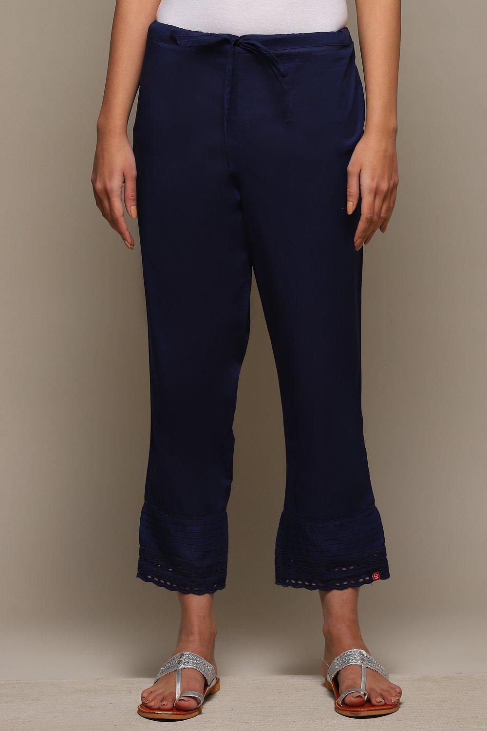 Navy Cotton Pants image number 5
