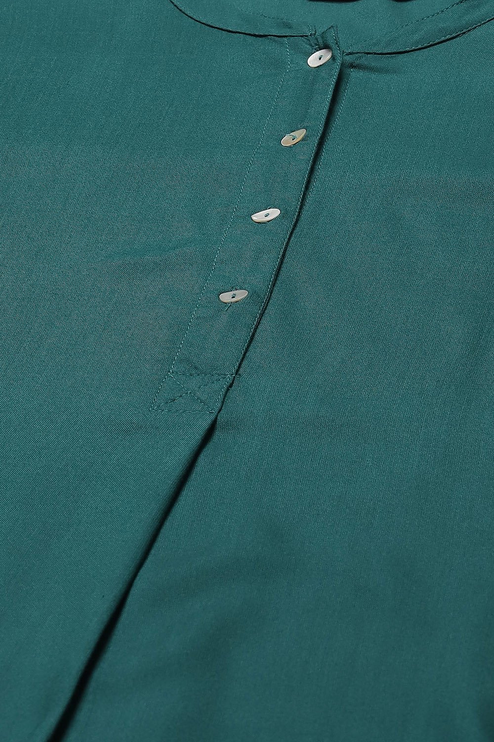 Green Rayon flax Straight Kurta Palazzo Suit Set image number 1