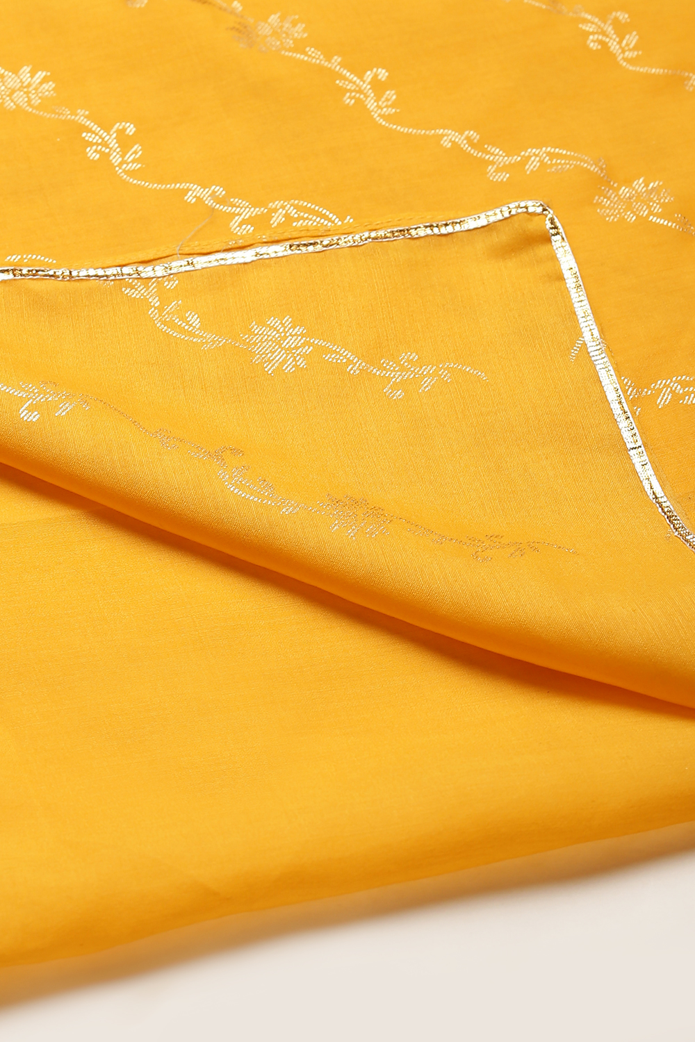 Yellow Art Silk Straight Kurta Churidar Suit Set image number 3