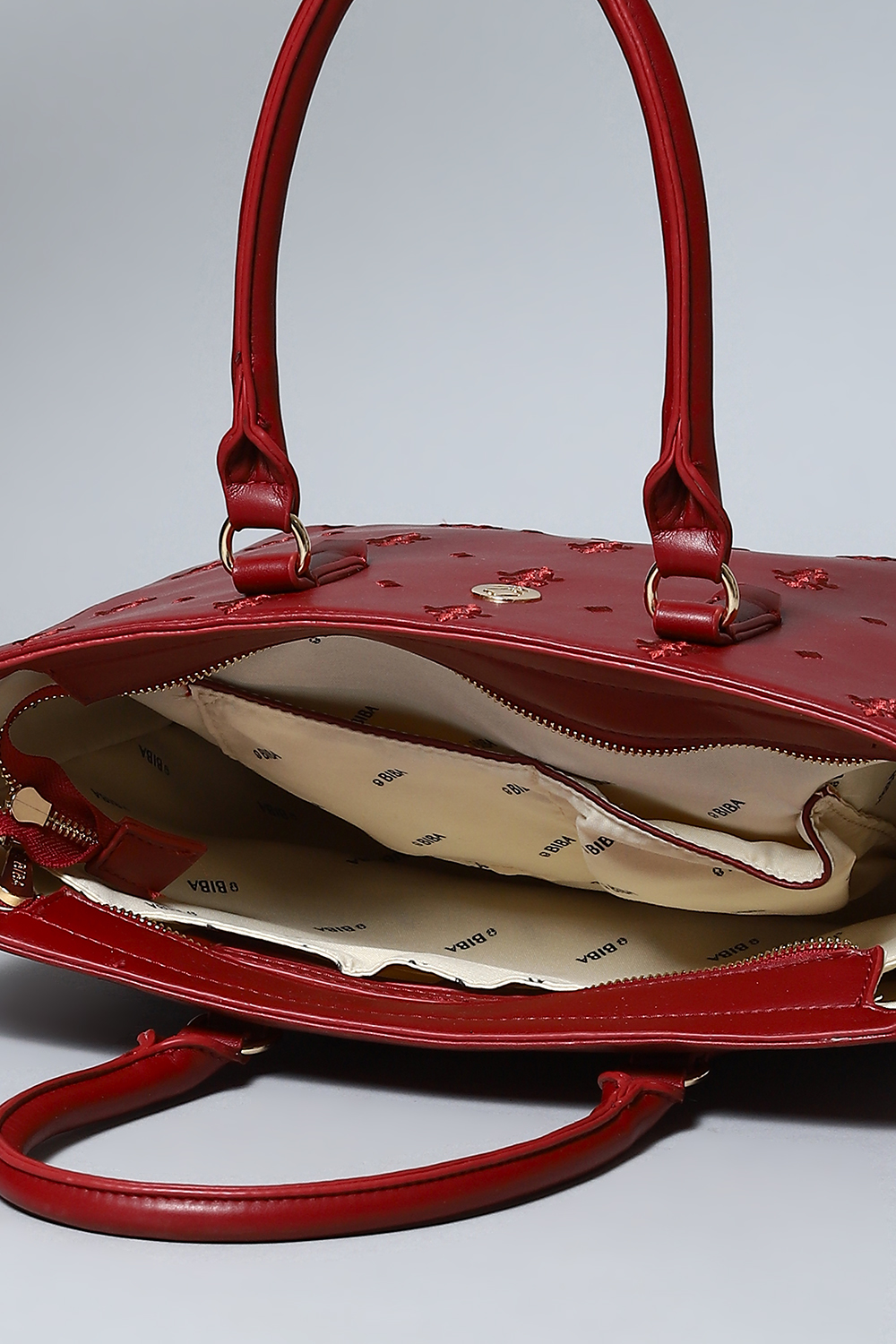 Berry Pu Leather Tote Bag image number 4