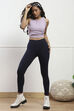 Black Cotton Blend Solid Leggings image number 0