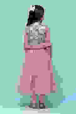 Onion Pink Nylon Flared Printed Suit Set image number 4