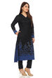 Black Poly Metallic Cotton Straight Printed Kurta image number 2