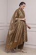 Brown Cotton Anarkali Yarndyed Suit Set image number 5