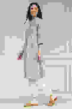 Blue Cotton Printed A-Line Kurta image number 2