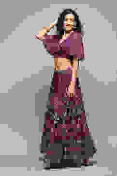 Pink & Purple Polyester Printed 2 Piece Set image number 3