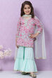 Powder Green Cotton Sharara Kurta Sharara Suit Set image number 0