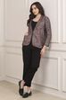 Grey Poly Viscose Straight Printed Jacket image number 0