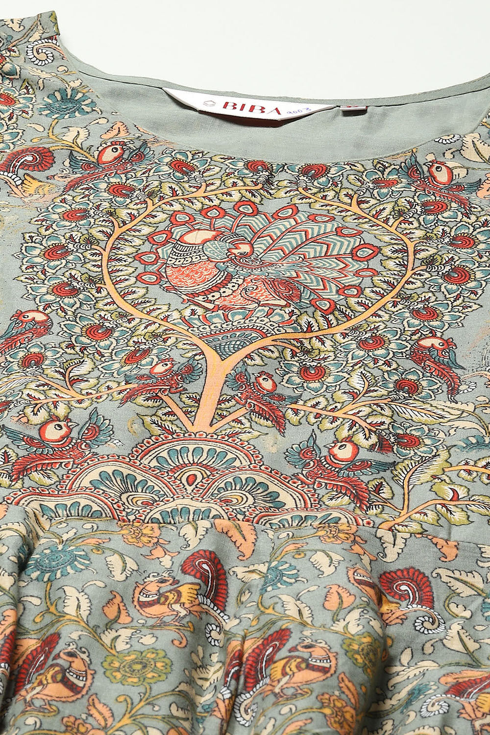 Sap Green Cotton Anarkali Kurta Churidar Suit Set image number 1