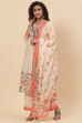 Peach Cotton Straight Kurta Palazzo Suit Set image number 5