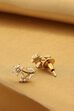 White Gold-Plated Brass Pearl Stud Earrings image number 2