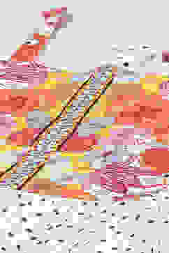 White Cotton Flared Printed Dress image number 1