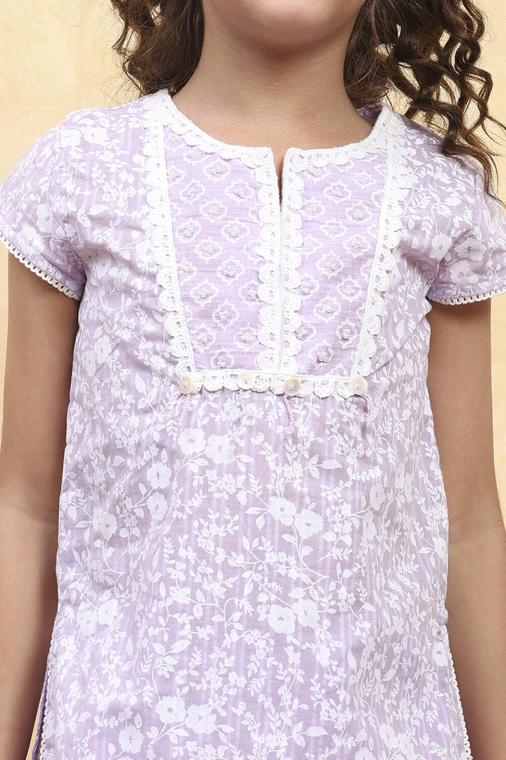 Green Cotton Straight Printed Kurta Pants Set image number 1