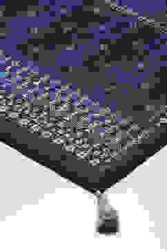 Indigo Cotton Blend Printed Scarf image number 1