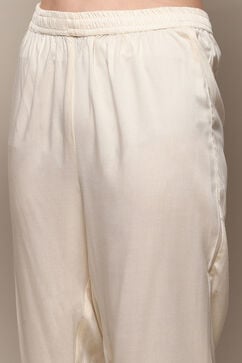 Off White Polyester Kalidar Suit Set image number 2