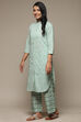 Pink Cotton Straight Kurta Palazzo Suit Set image number 3