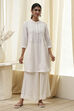 Navy Blue Viscose Solid Straight Palazzos image number 0