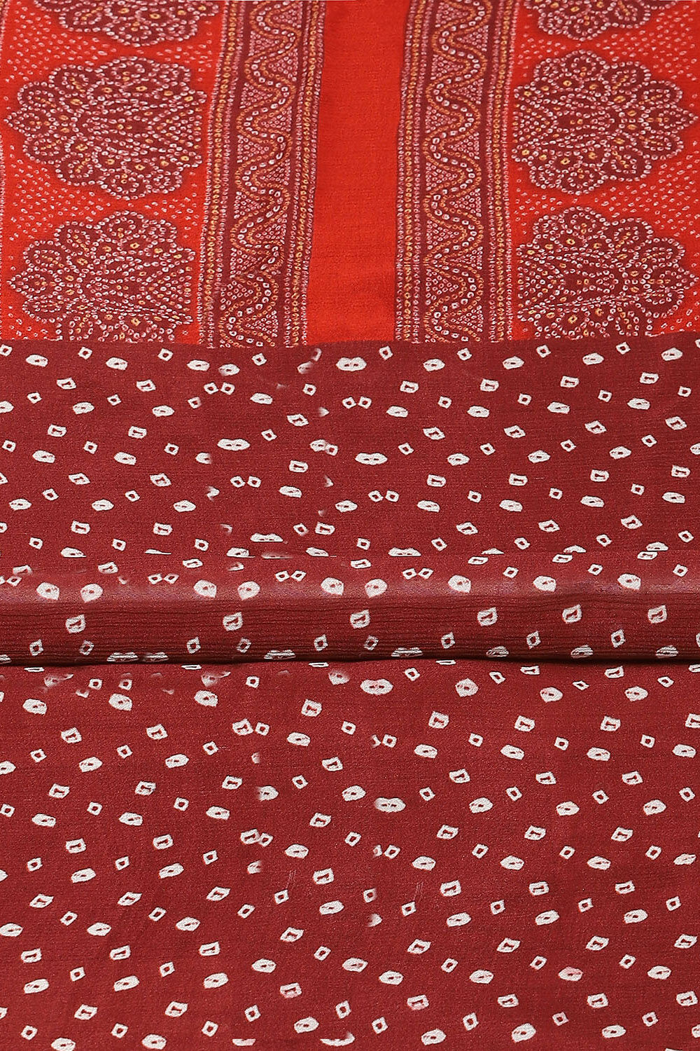 Green & Maroon Silk Blend Digital Print Unstitched Suit Set image number 3