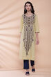 Blue Cotton Straight Printed Kurta image number 0