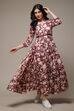Beige Cotton Tiered Printed Dress image number 0
