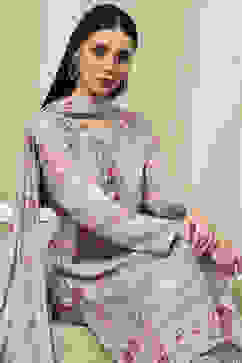 Purple Modal Blend Straight Suit Set image number 7