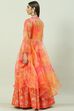 Orange Art Silk Cape Lehenga Set image number 4