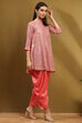 Aqua Blue Viscose Blend Embellished Asymmetric Kurta Set image number 5