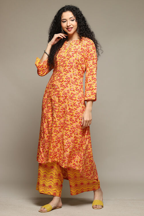 White & Blue Rayon Straight Kurta Palazzo Suit Set image number 3