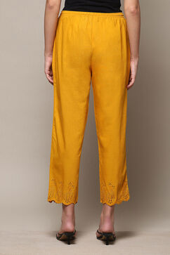 Mustard Cotton Flax Pant image number 4