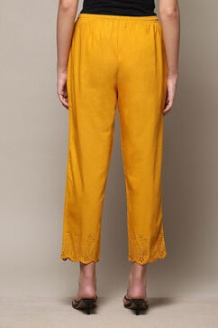 Mustard Cotton Flax Pants image number 4