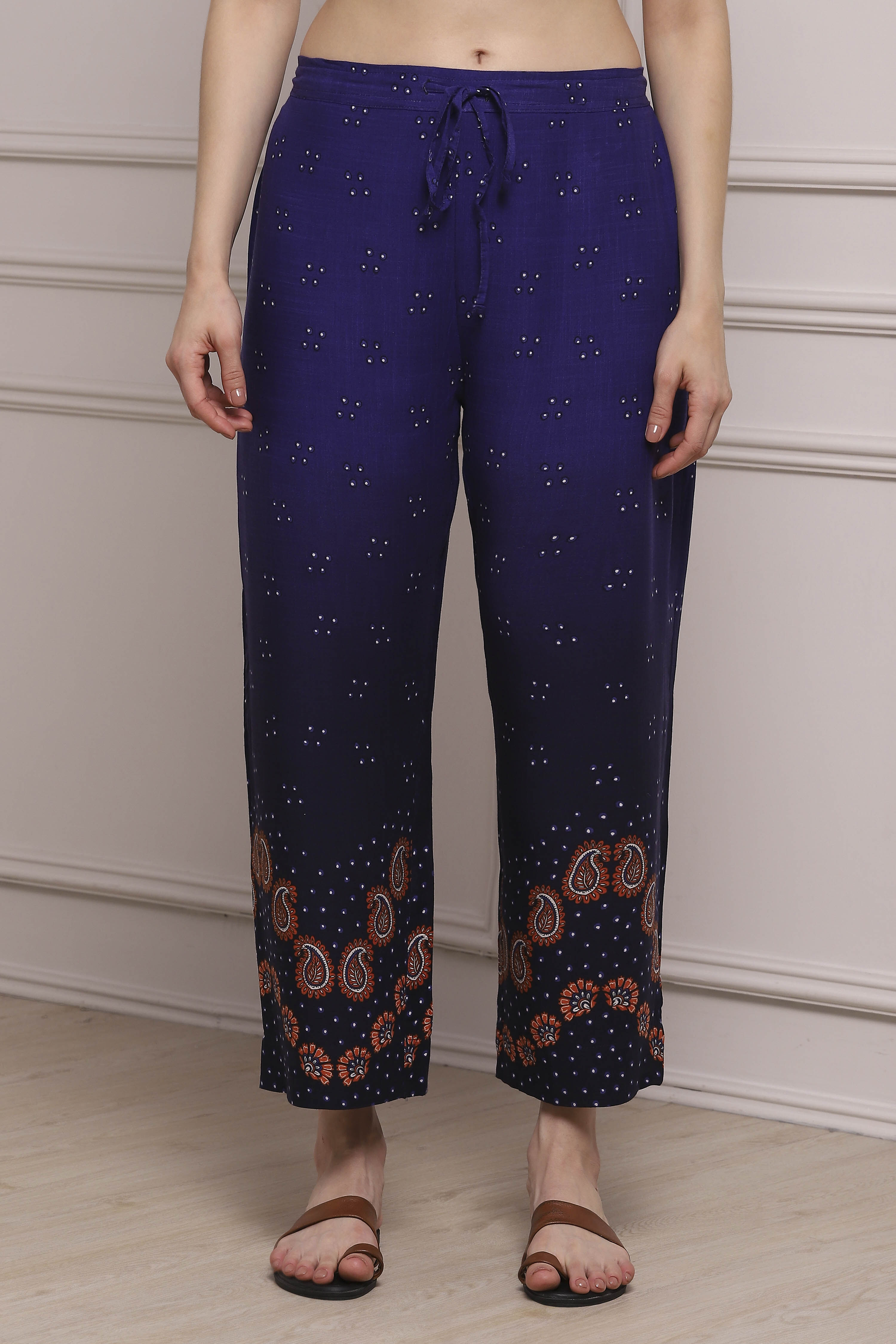 Navy Rayon Palazzo image number 4