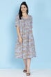 Coral Cotton Flax A-line Printed Kurta Dress image number 0