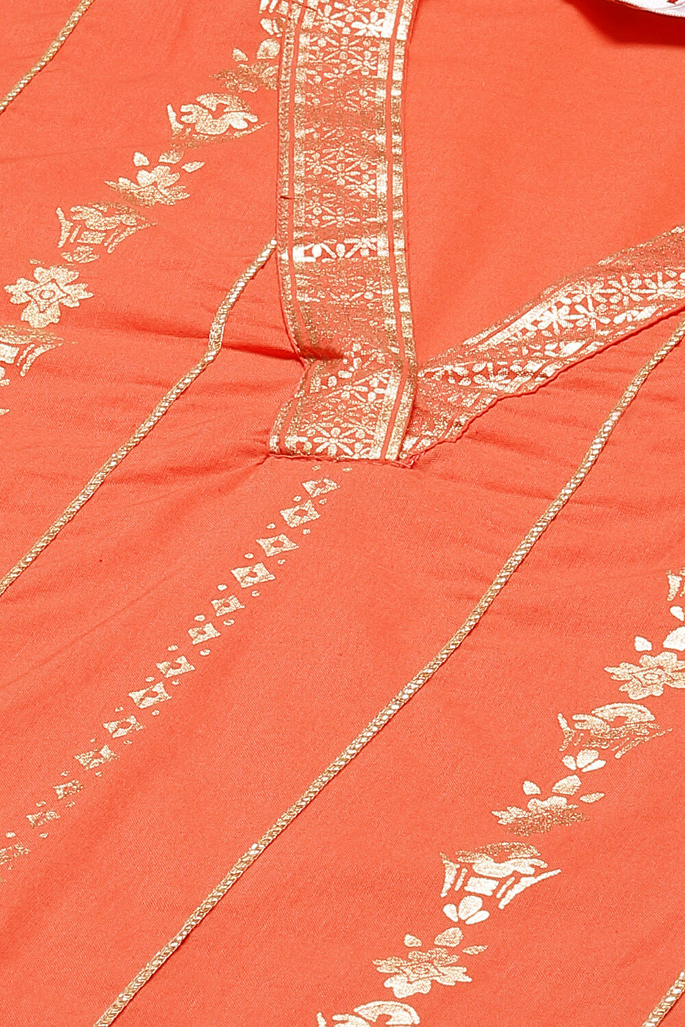 Yellow Cotton Straight Kurta Slim Pant Suit Set image number 1