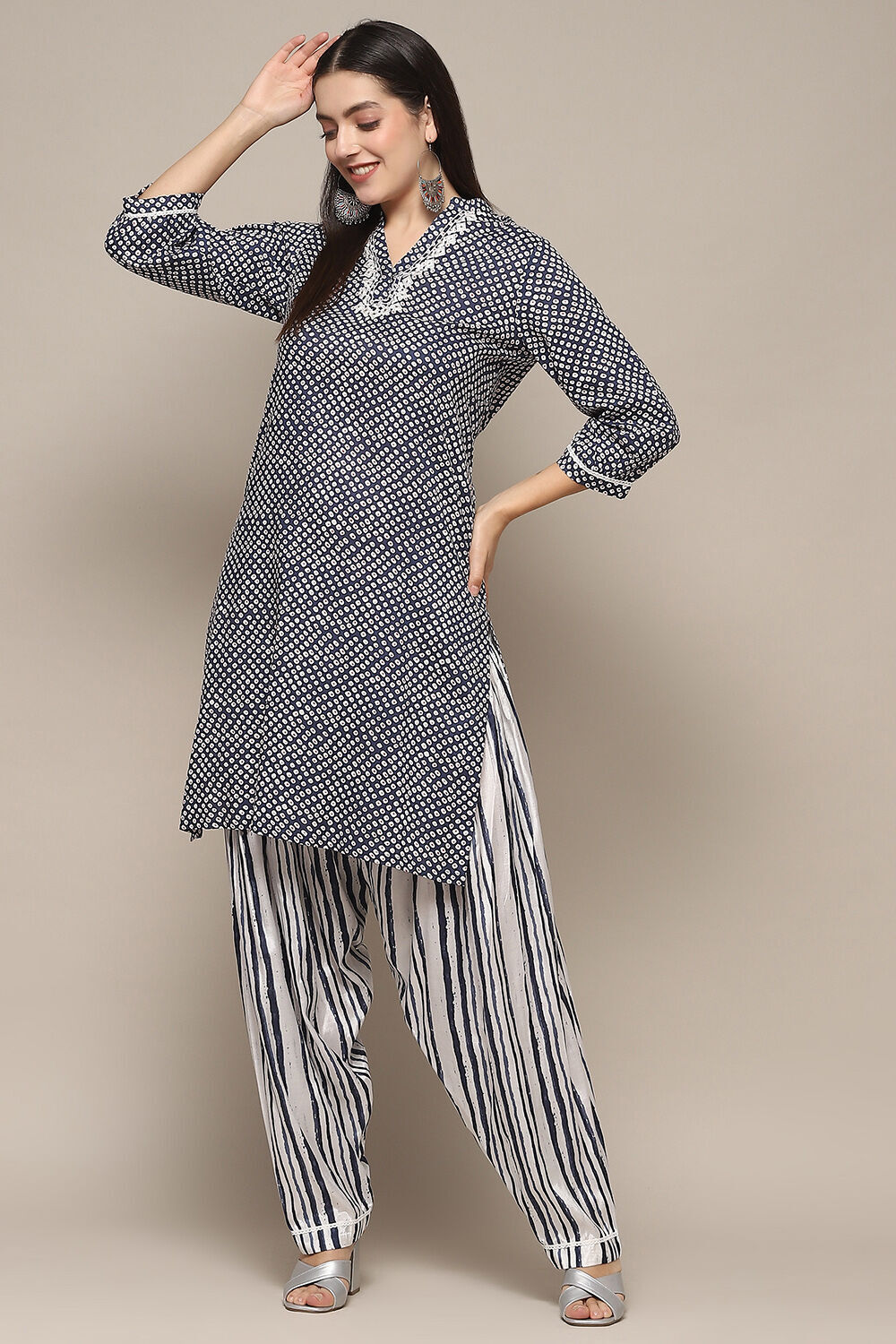 Red Modal Straight Kurta Cross Yoke Salwar Suit Set image number 0