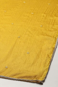 Yellow Crepe Unstitched Suit set image number 4