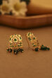 Green Gold Plated Brass Drop Earrings image number 0