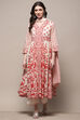 Off White Cotton Anarkali Suit Set image number 7