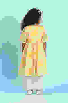 Yellow Cotton Printed Anarkali Suit Set image number 4