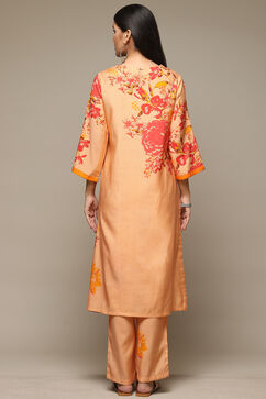 Salmon Viscose Straight Printed 2 Piece Set image number 4