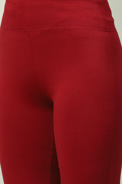 Maroon Relaxed Pants image number 1
