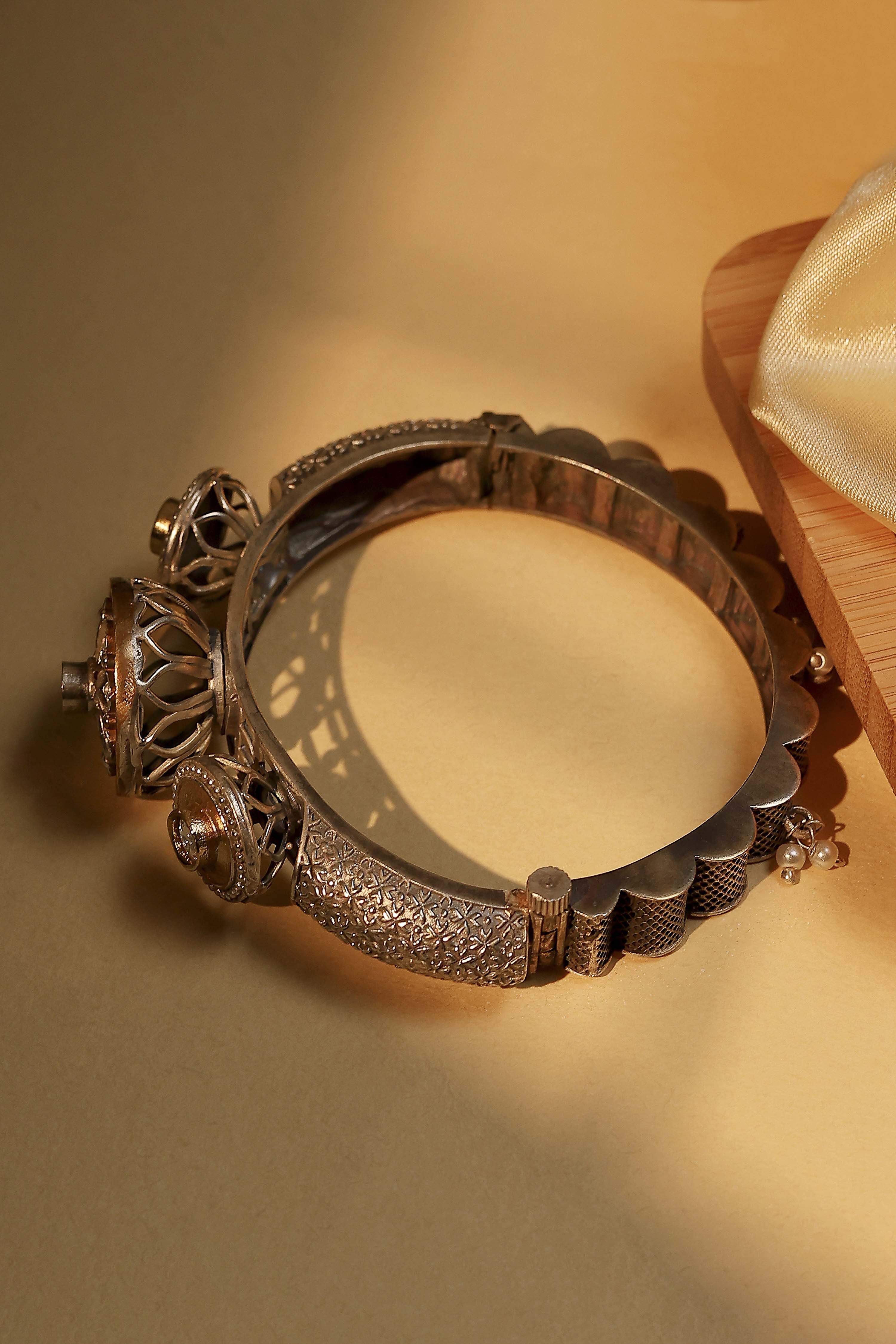 Oxidised Gold Bangle image number 3