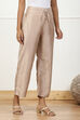 Beige Solid Mid-Rise Straight Palazzo image number 3