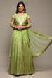 Light Green Cotton Blend Lehenga Set image number 7