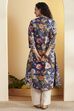 Blue Poly Viscose Straight Kurta image number 4