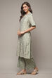 Sage Green Viscose Straight Printed 2 Piece Set image number 3