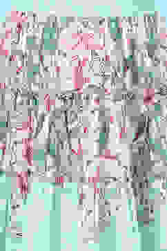 Mint Green Cotton Flared Printed Skirt image number 1