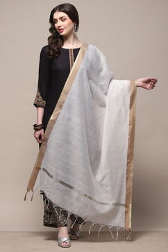 White Poly Cotton Dupatta image number 0