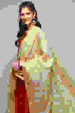 Gold-Toned Yard-Dyed Printed Dupatta image number 0